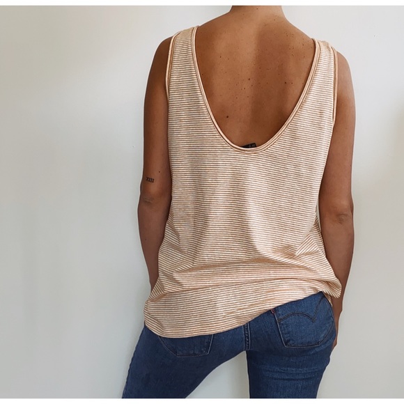 Theory Insar Linen-Blend Stripe Tank - Picture 4 of 5